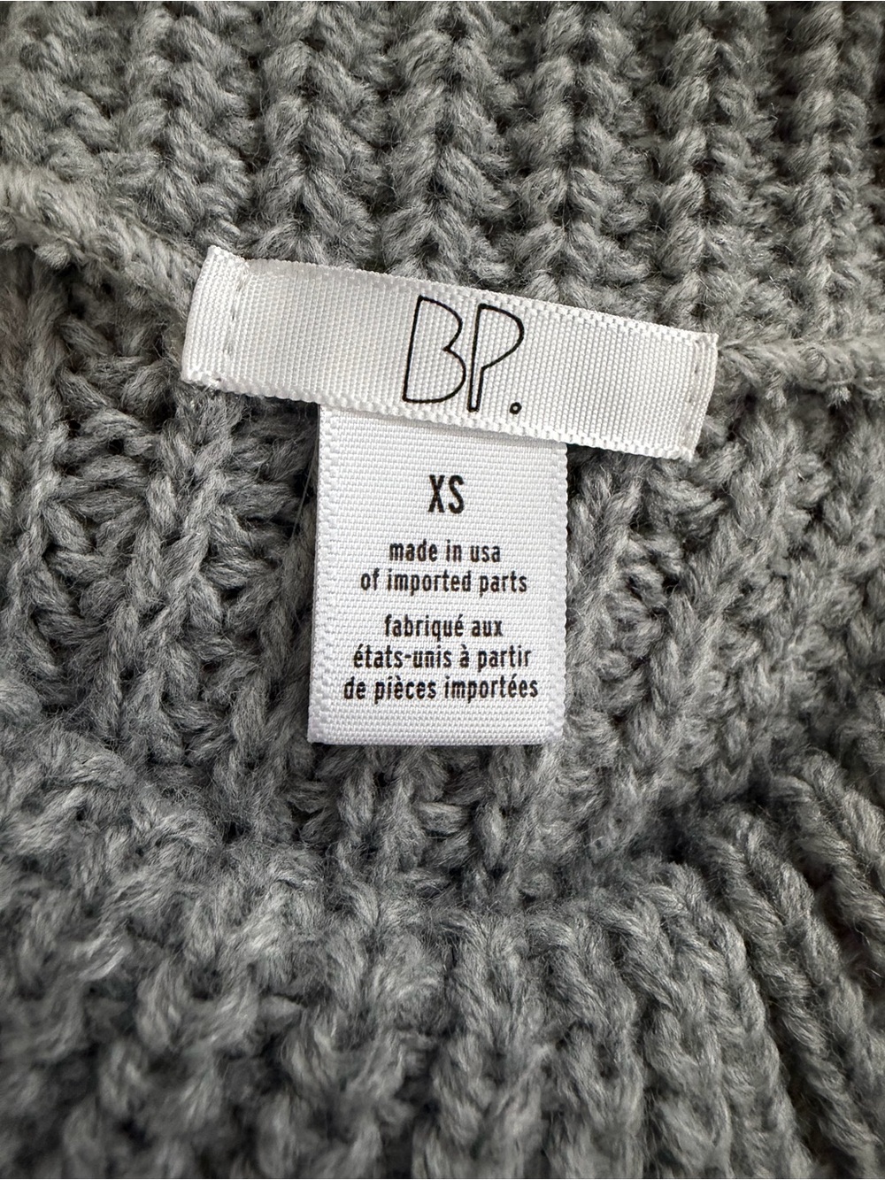 Bp Chunky Knit Sweater Sleeveless Mock Neck Vest Oversized Fall Top Gray Size Xs - Picture 3 of 8